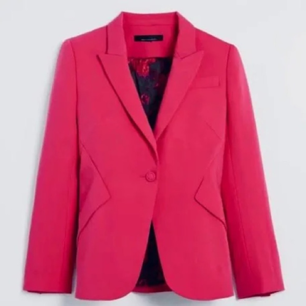 White House Black Market Vibrant Pink Editor Blazer size 14